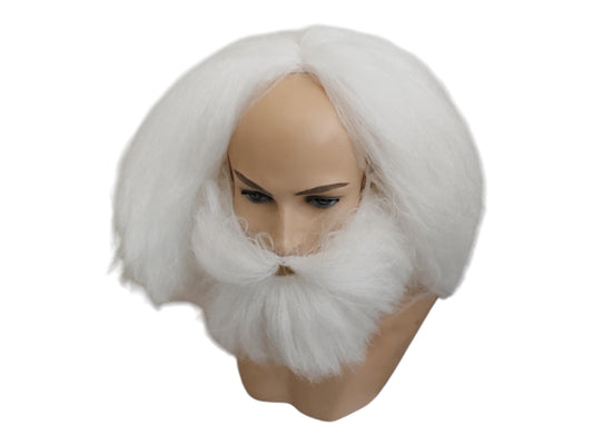 Hermit White Caveman Wig and Beard Set cosplay costume