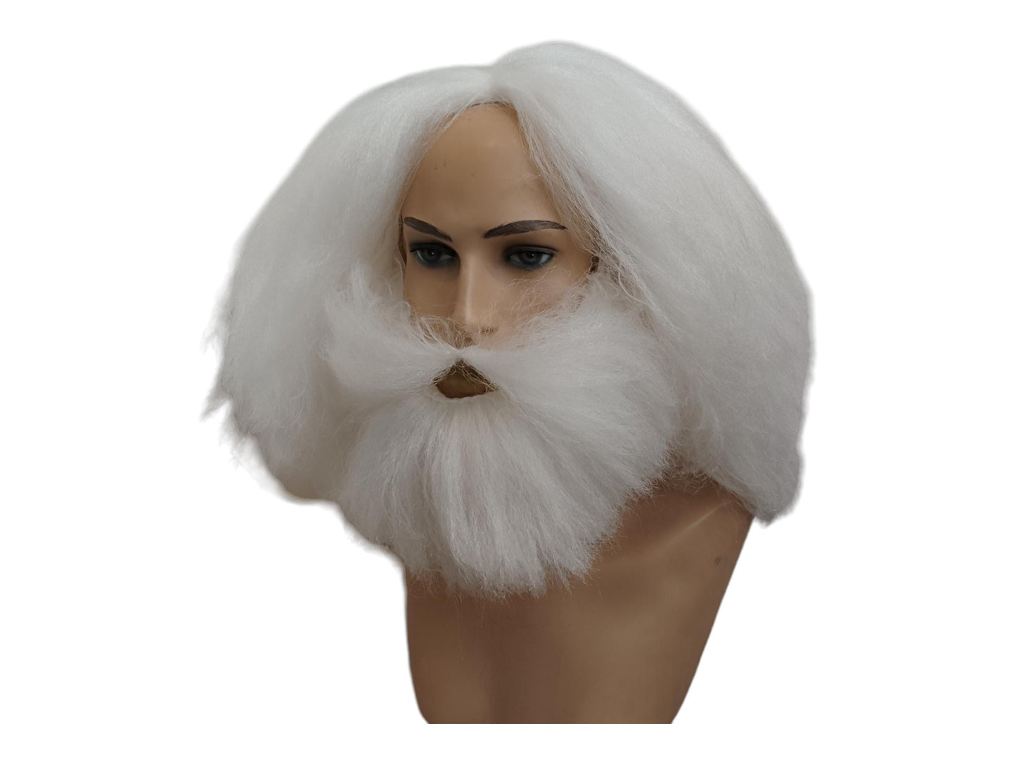 Eremit Hvid Hulemand Paryk og Skæg Sæt Cosplay Kostume