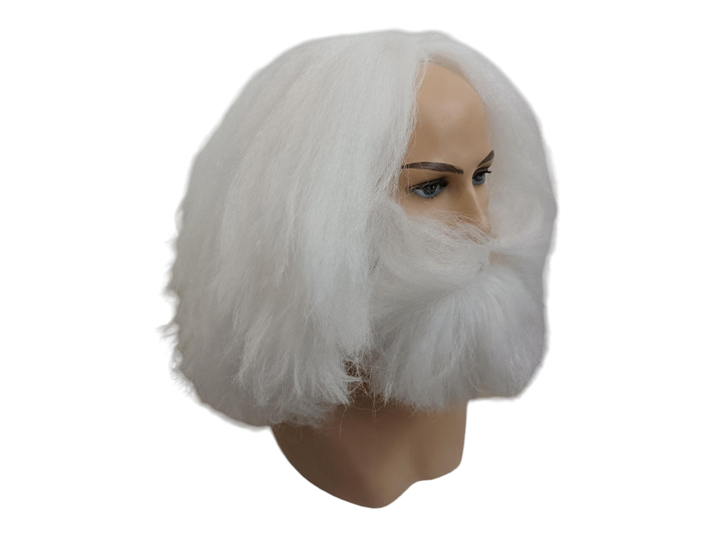 Eremit Hvid Hulemand Paryk og Skæg Sæt Cosplay Kostume
