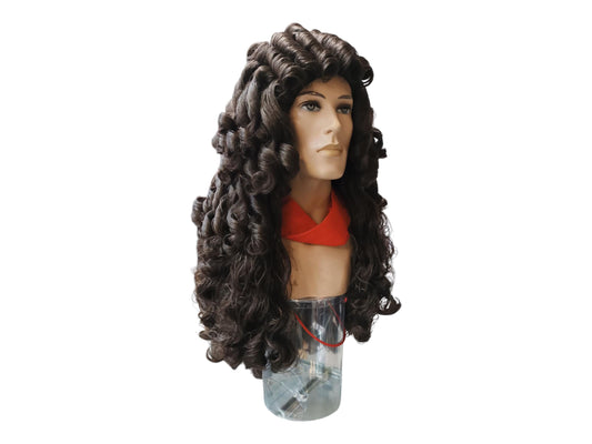 Period 1700 Long Curly Brown Period Wig
