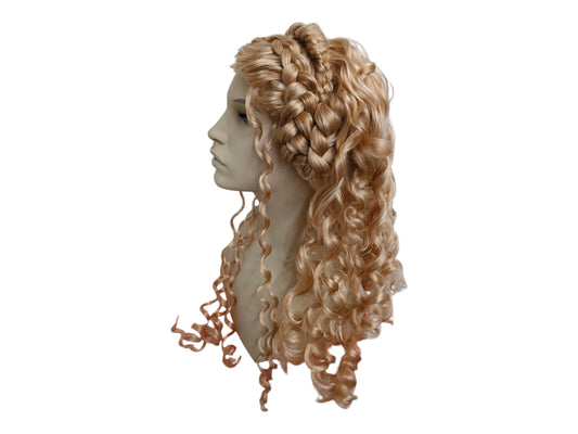 Helen Of Troy Wig – Blonde Goddess Wig With Braids And Long Curls – Historical Theater Wig – Medieval, Baroque, Fantasy Costume Hair