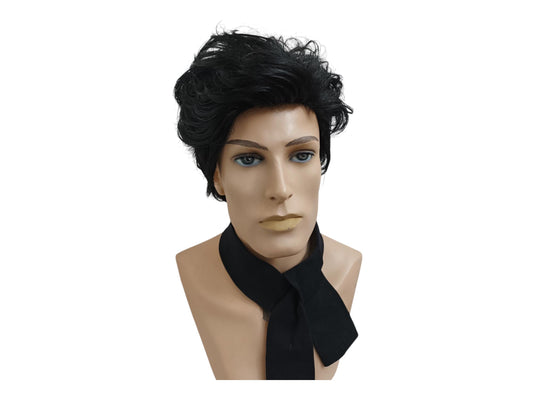 Jace Natural Look Black Gentleman's Medium Length Wavy Wig – Perfect For Theatrical Plays And Costume Events