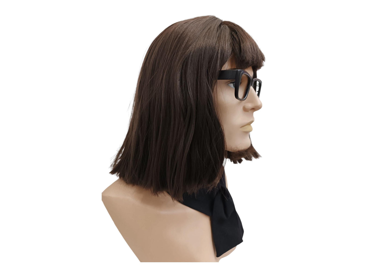 Dark Brown Bob Wig Straight With Bangs | Vintage 60s Bob Wig