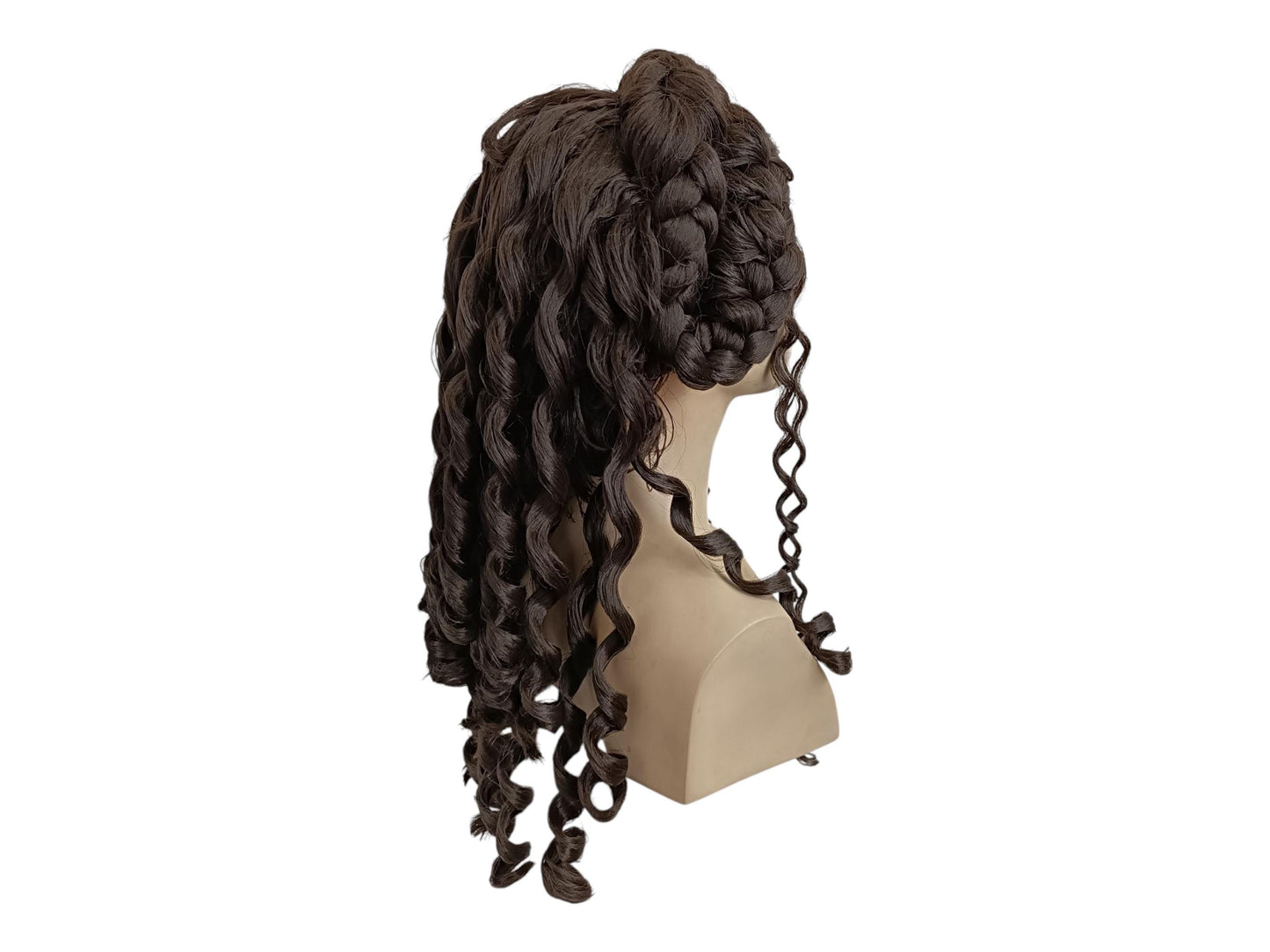 Helen Of Troy Wig – Dark Brown Version Goddess Wig With Braids And Long Curls – Historical Theater Wig – Medieval, Baroque, Hair