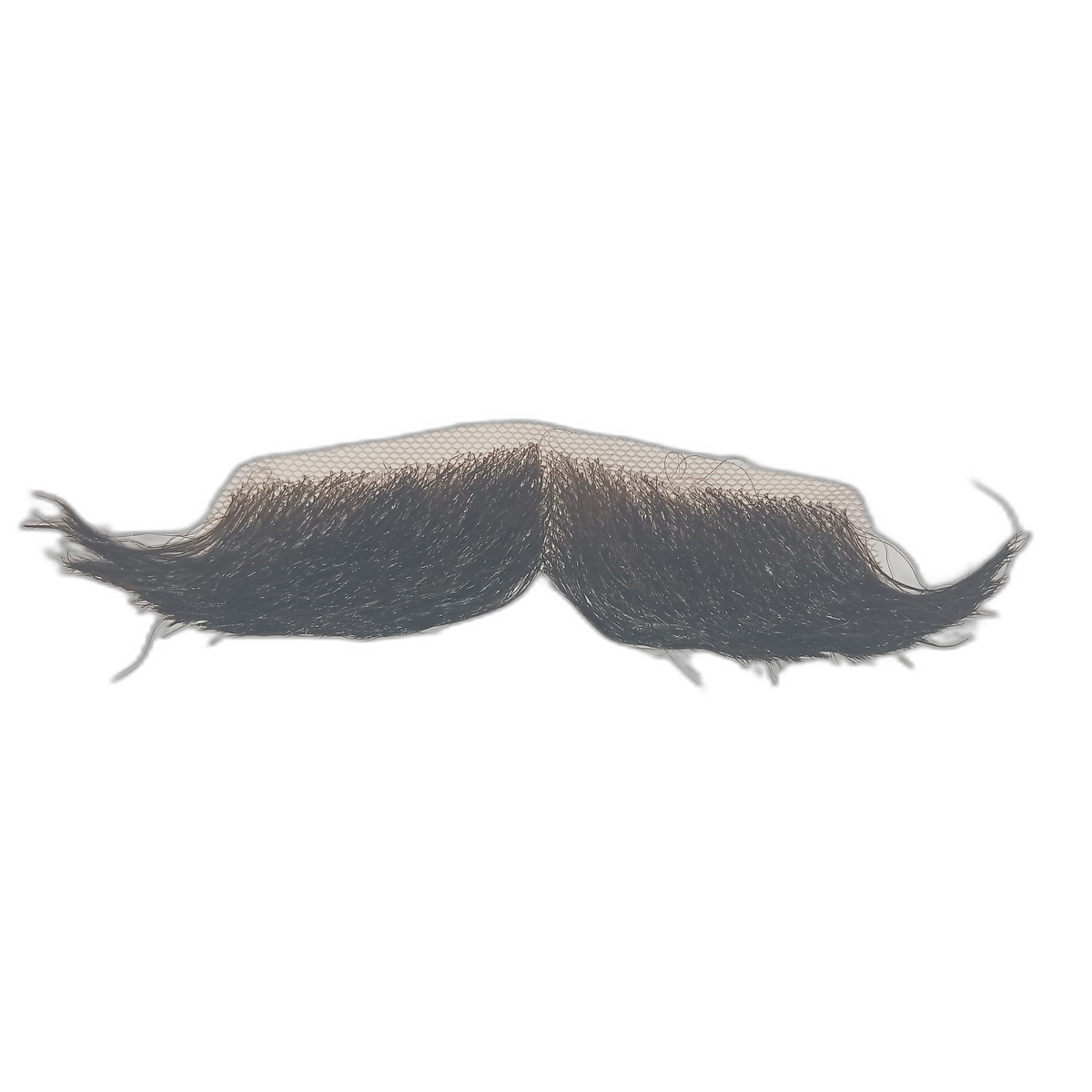 Handmade Brown Human Hair Handlebar Moustache on Lace