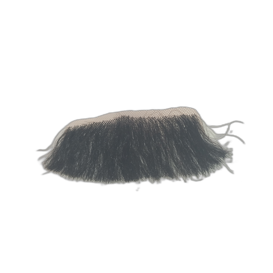 Handmade Black Human Hair Thick Moustache on Lace