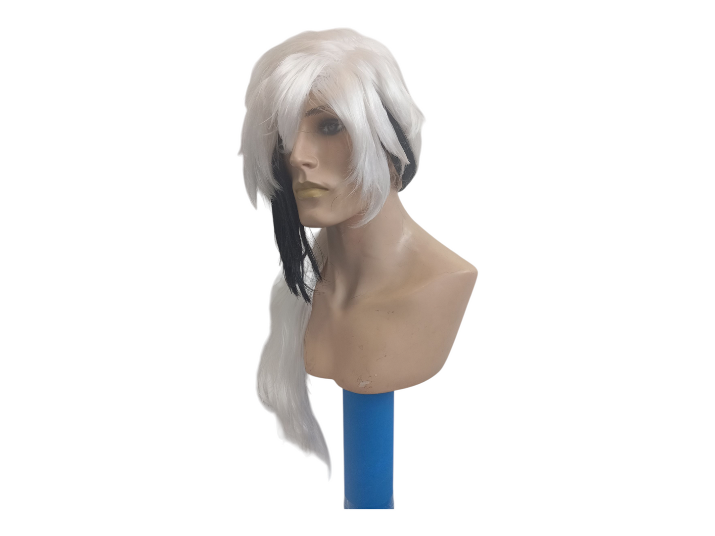 Arlecchino Long Black and White Cosplay Ponytail Wig