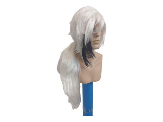 Arlecchino Long Black and White Cosplay Ponytail Wig