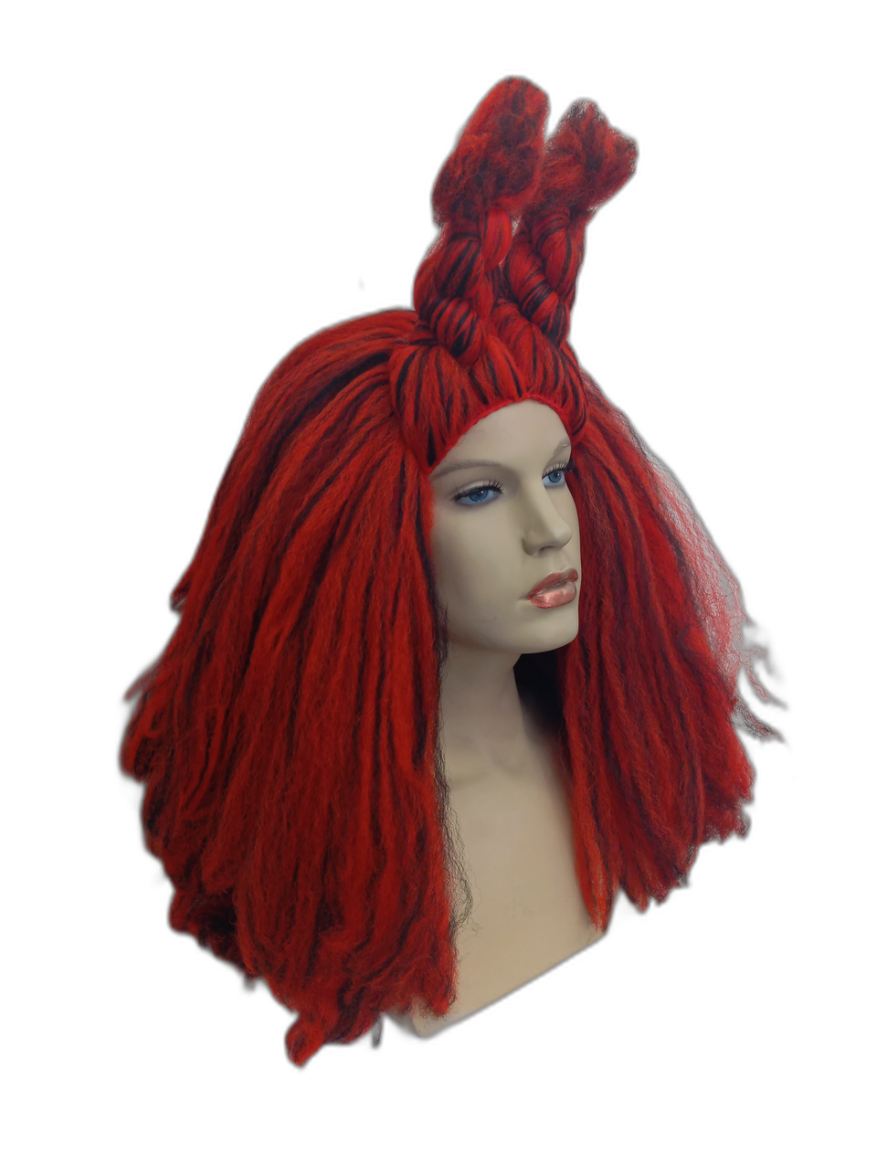 Fantasy Black and Red Halloween Lady Long Texturised Costume Party Wig