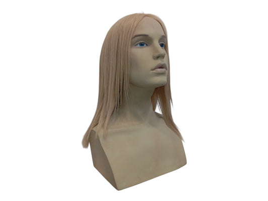 Long Straight Blonde Human Hair Wig - Invisible Shoulder Length Wig