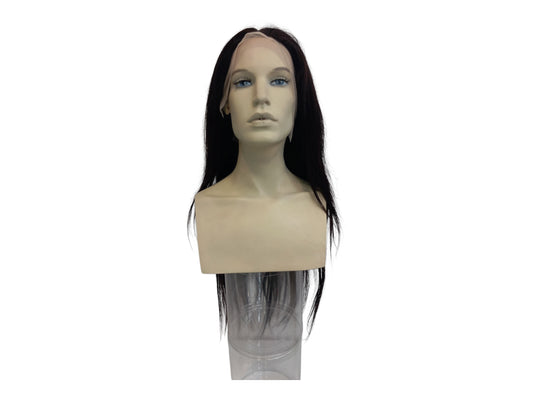 Extra Long Straight Black Human Hair Lace Front Wig