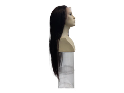 Extra Long Straight Black Human Hair Lace Front Wig