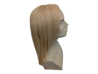 Long Straight Blonde Human Hair Wig - Invisible Shoulder Length Wig