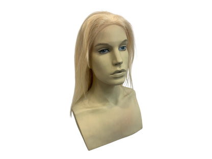 Long Straight Platinum Blonde Human Hair Lace Front Wig