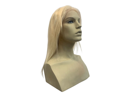 Long Straight Platinum Blonde Human Hair Lace Front Wig