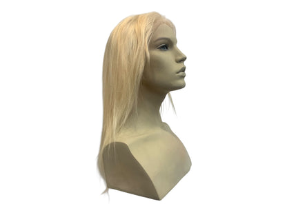 Long Straight Platinum Blonde Human Hair Lace Front Wig