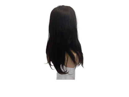Long Straight Brown Human Hair Lace Front Wig