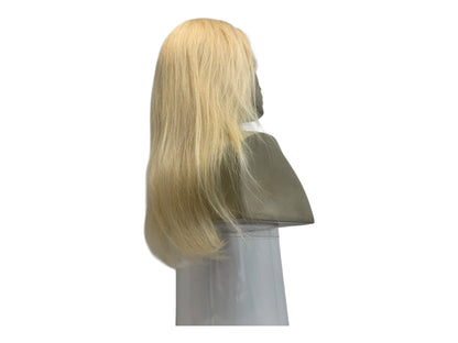 Long Straight Platinum Blonde Human Hair Lace Front Wig