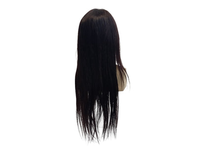Extra Long Straight Black Human Hair Lace Front Wig