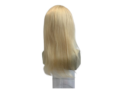 Long Straight Platinum Blonde Human Hair Lace Front Wig