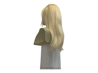 Long Straight Platinum Blonde Human Hair Lace Front Wig