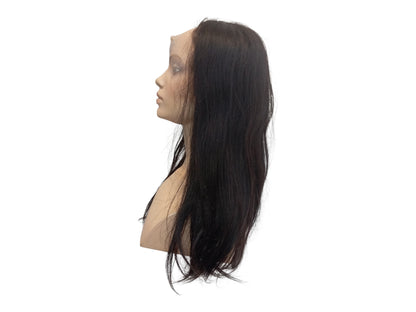 Long Straight Brown Human Hair Lace Front Wig