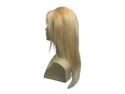 Long Straight Platinum Blonde Human Hair Lace Front Wig