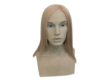Long Straight Blonde Human Hair Wig - Invisible Shoulder Length Wig