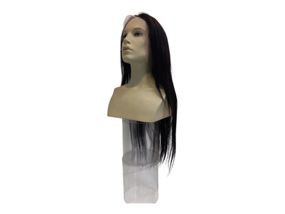 Extra Long Straight Black Human Hair Lace Front Wig