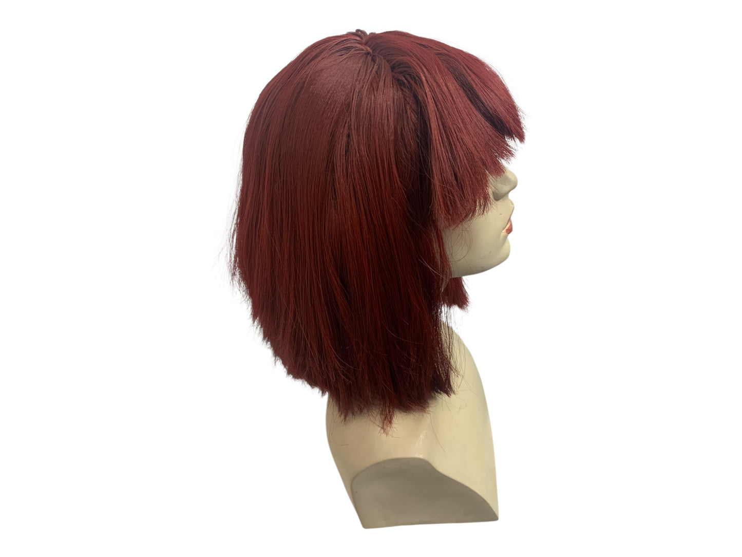 Auburn Short Bob Wig Straight with Bangs