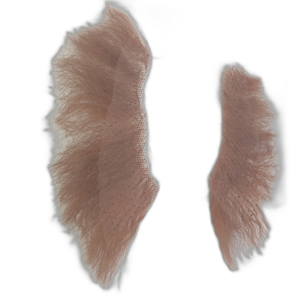 Large Human Hair Auburn Sideburns on Lace