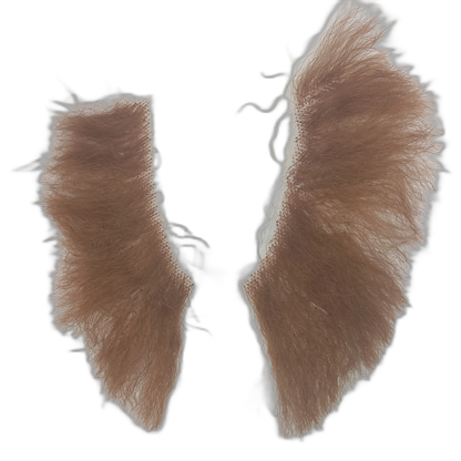 Large Human Hair Auburn Sideburns on Lace