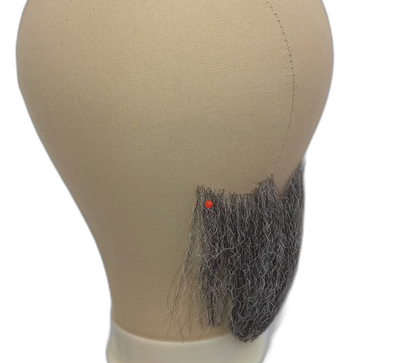 Large Gray Underchin Handmade Beard on Lace