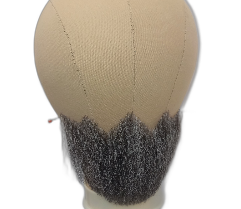 Large Gray Underchin Handmade Beard on Lace