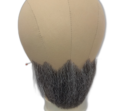 Large Gray Underchin Handmade Beard on Lace