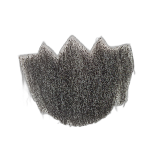 Large Gray Underchin Handmade Beard on Lace