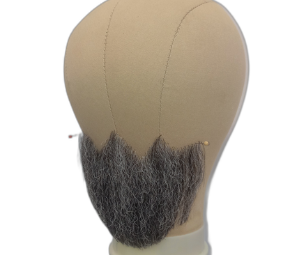 Large Gray Underchin Handmade Beard on Lace