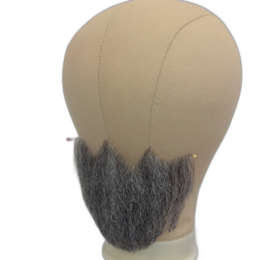 Large Gray Underchin Handmade Beard on Lace