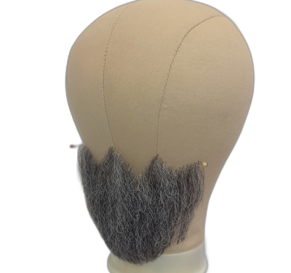 Large Gray Underchin Handmade Beard on Lace