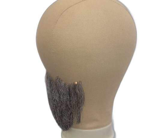 Large Gray Underchin Handmade Beard on Lace