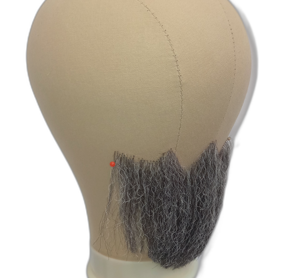 Large Gray Underchin Handmade Beard on Lace