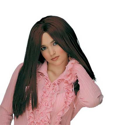 Long 23.6" (60 cm ) Auburn Wig with parting in the middle