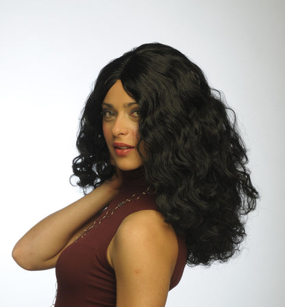 Long Wavy Black or Blonde Wig