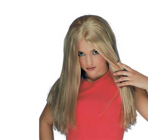 Sylvia - Long Blonde Straight 22" Wig with middle parting