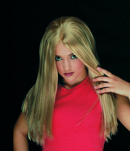 Sylvia - Long Blonde Straight 22" Wig with middle parting
