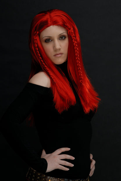 Ruby hot rød dæmon cosplay lang paryk