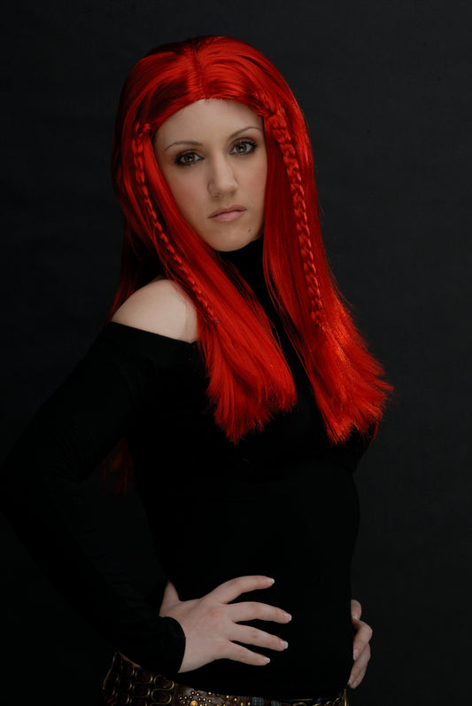Ruby hot rød dæmon cosplay lang paryk