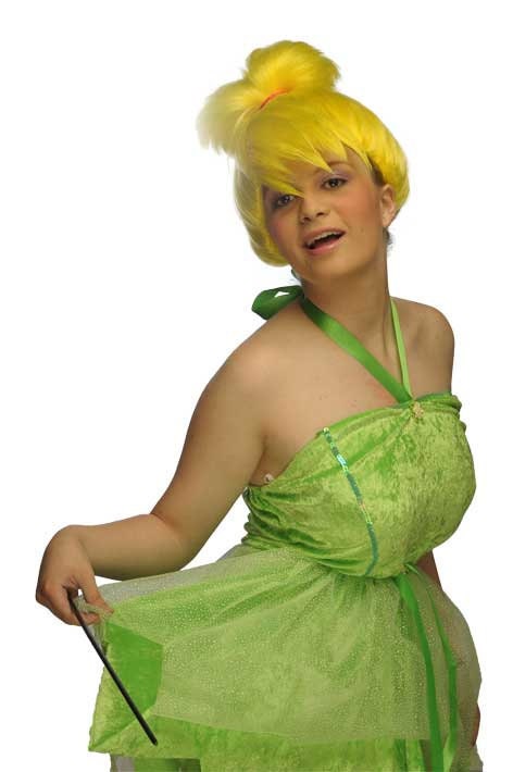 Tinkerbell fairy yellow costume cosplay wig