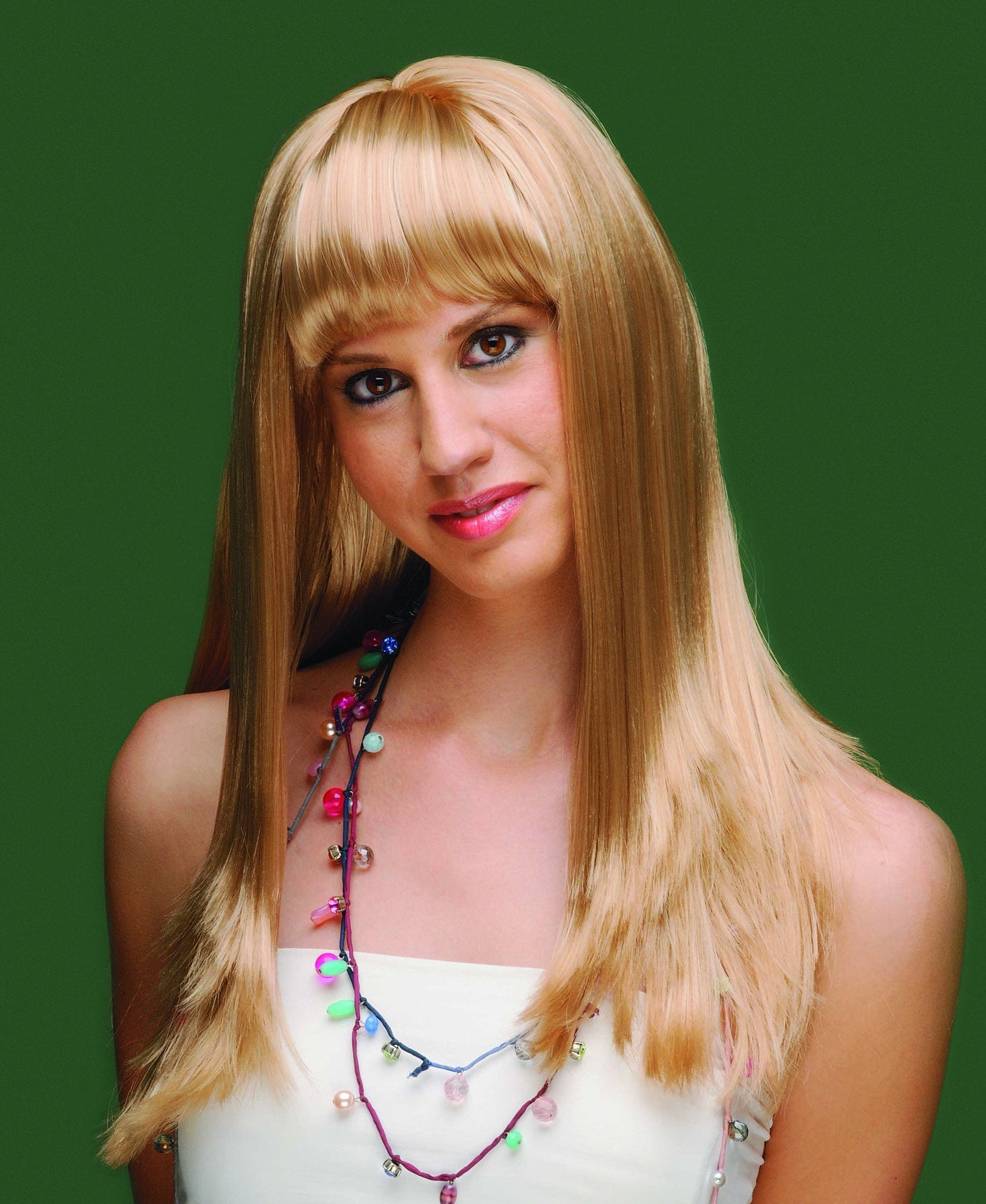 Long Blonde hair wig with fringe