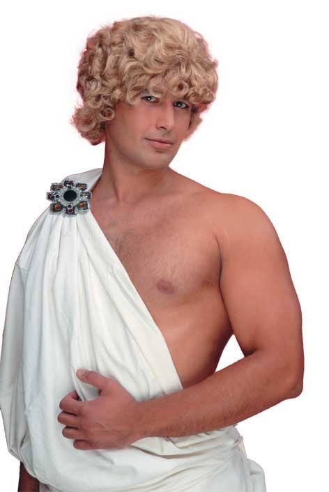 Hermes Paryk Blond Krøllet Paryk til Herrer